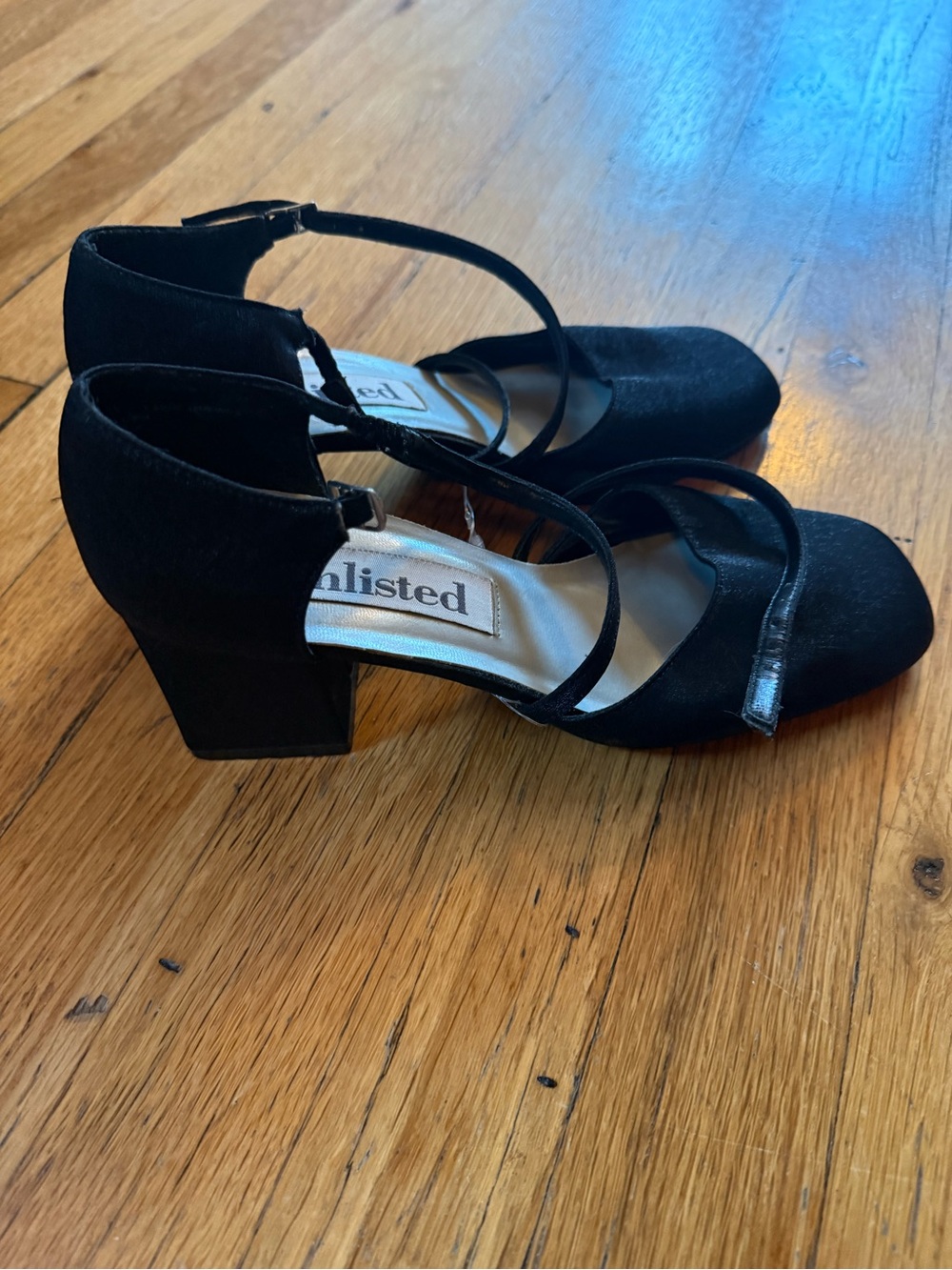 Unlisted Black Strappy Block Heel Sandals